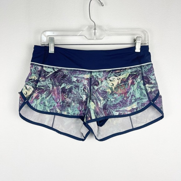Lululemon Run Speed Short 4-way Stretch Iridescent Multi Deep Navy Women's 6 - Picture 1 of 7